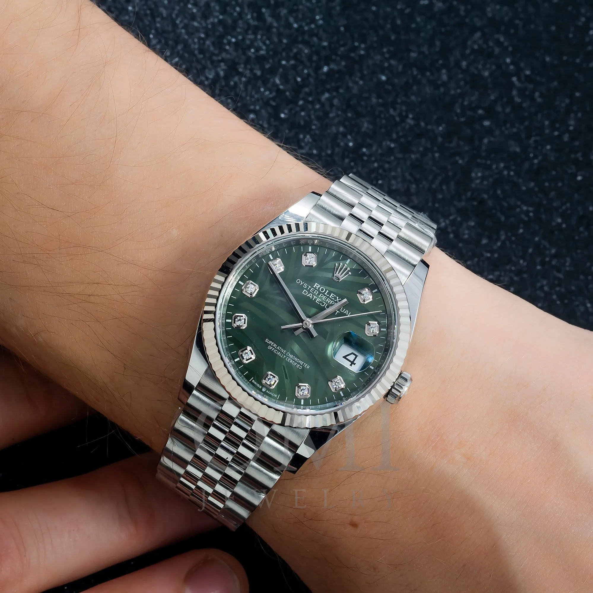 Rolex Datejust 126234 36MM Green Dial With White Gold Case And Stainless Steel Jubilee Bracelet