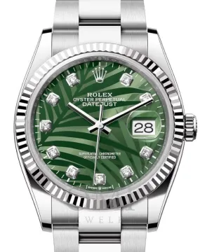 Rolex Datejust 126234 - 36MM Stainless Steel Watch With Oyster Bracelet, Fluted bezel And Diamond Dial