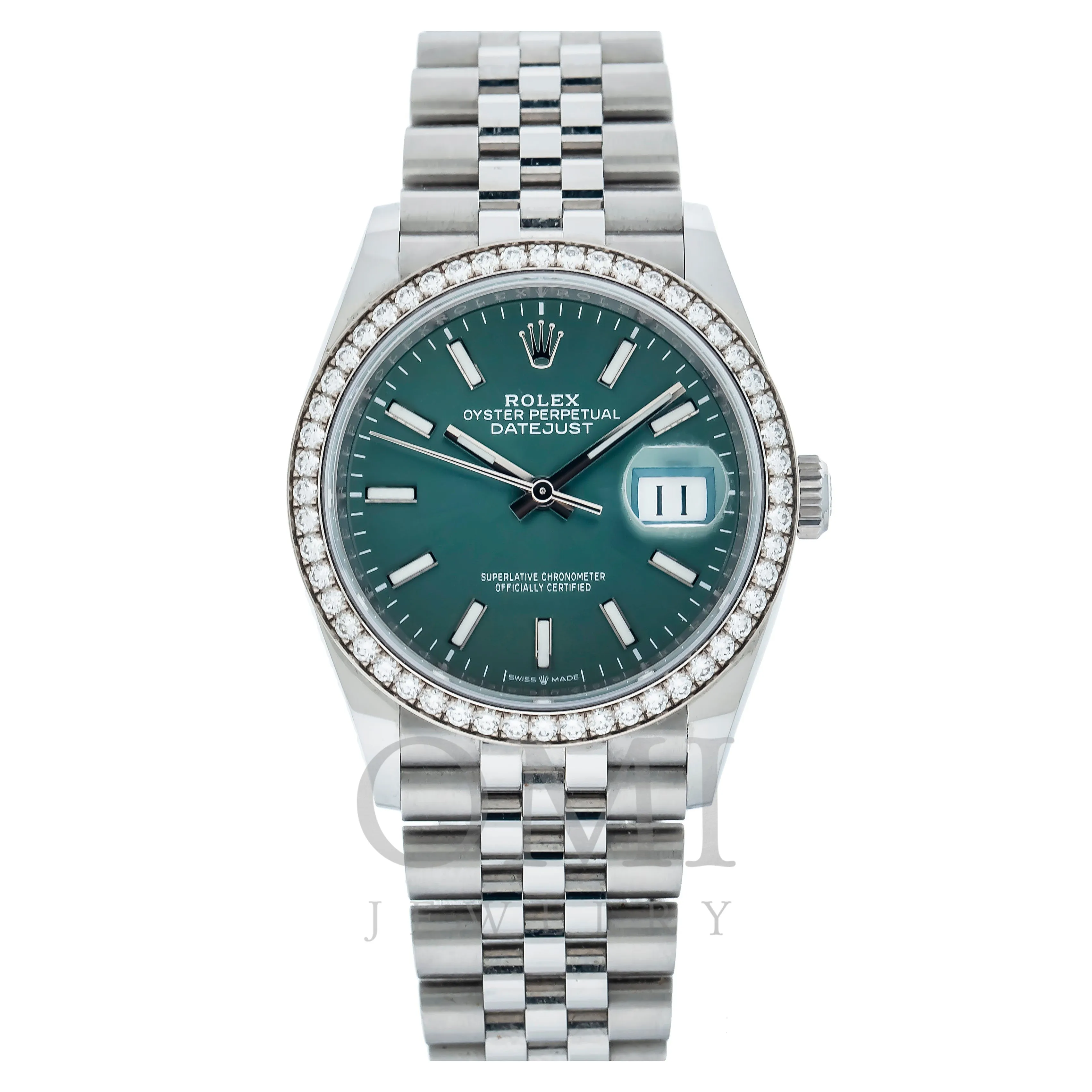 Rolex Datejust 126284RBR 36MM Green Dial With Diamond Bezel