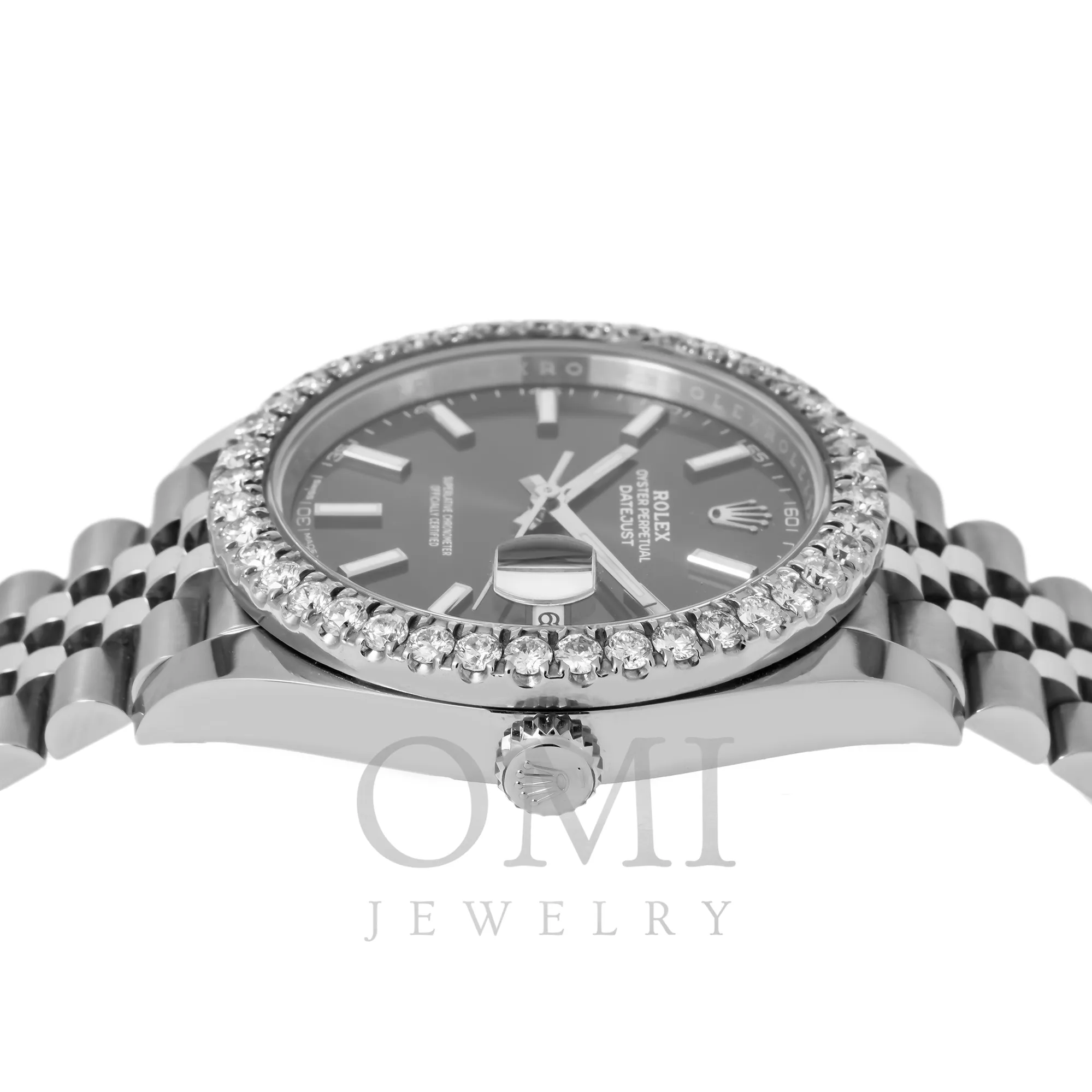 ROLEX DATEJUST 126300 41MM BLACK DIAL AND DIAMOND BEZEL WITH STAINLESS STEEL JUBILEE BRACELET