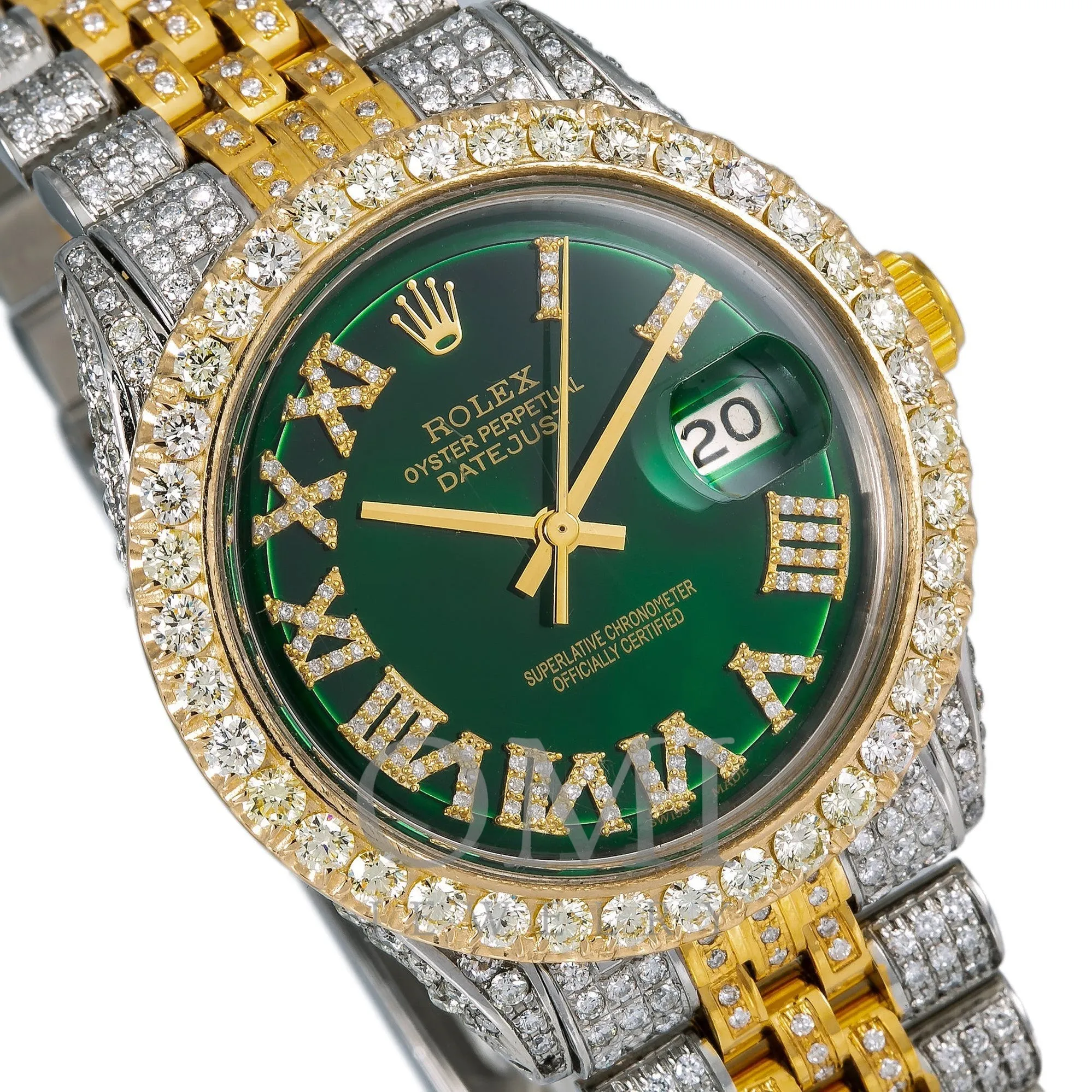 Rolex Datejust 1601 36MM Green Diamond Dial With 8.25 CT Diamonds