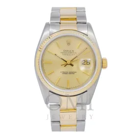 Rolex Datejust 16013 36MM Champagne Dial With Two Tone Oyster Bracelet