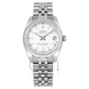 ROLEX DATEJUST 178240 31MM WHITE DIAL WITH STAINLESS STEEL JUBILEE BRACELET