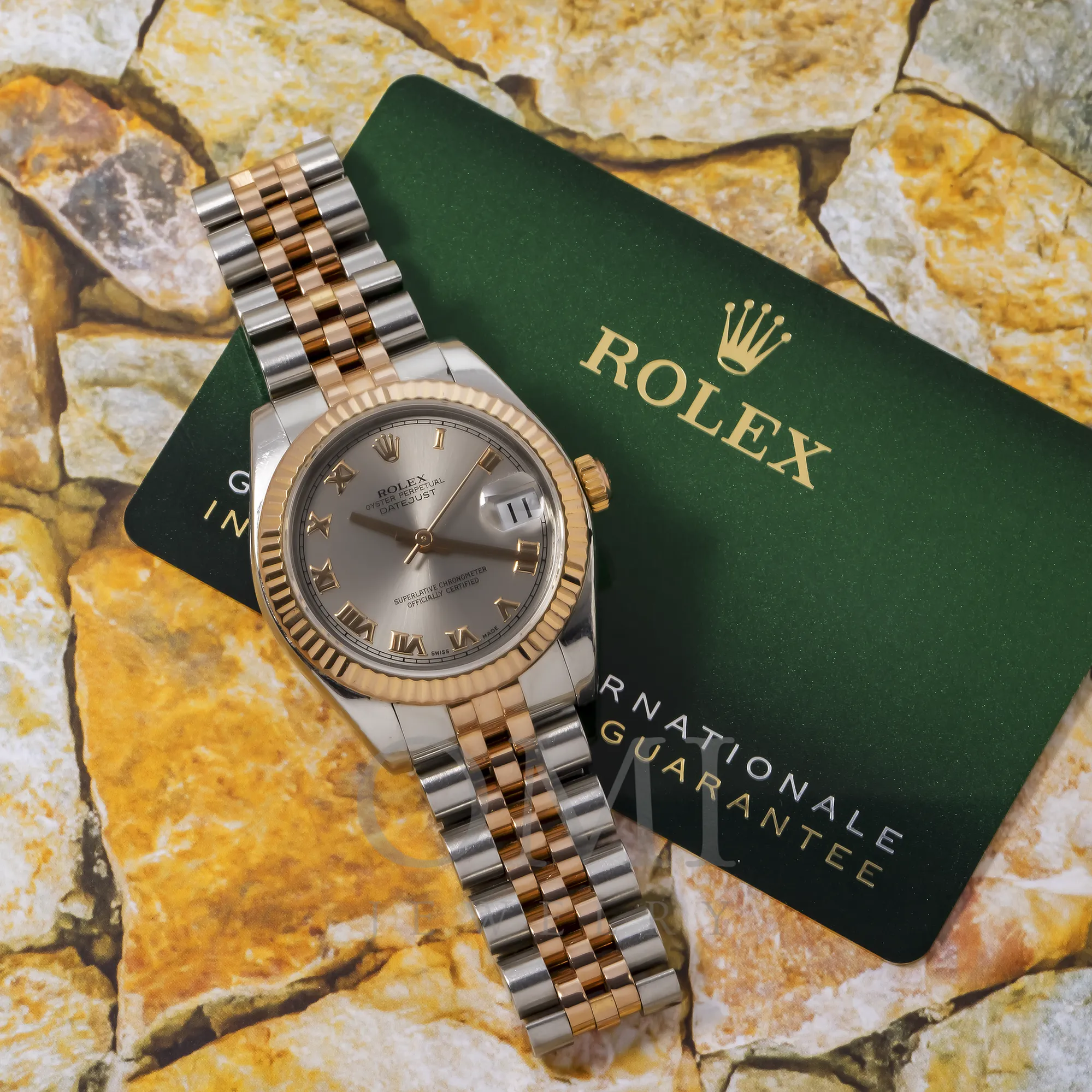 ROLEX DATEJUST 178271 31MM SILVER ROMAN NUMERAL DIAL WITH TWO TONE BRACELET