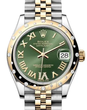 Rolex Datejust 31MM 278343RBR - Oyster Steel And Yellow Gold Jubilee Bracelet And Yellow Gold Domed Diamond Bezel.