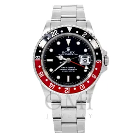 Rolex GMT-Master II Stainless Steel 40mm Black Dial Red/Blue Pepsi Aluminum Bezel Non-SEL Oyster Bracelet Holes Case 16710