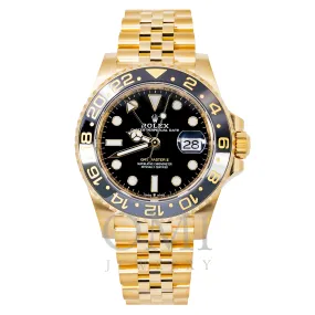 Rolex GMT-Master II Yellow Gold Black Dial Jubilee Bracelet 126718GRNR