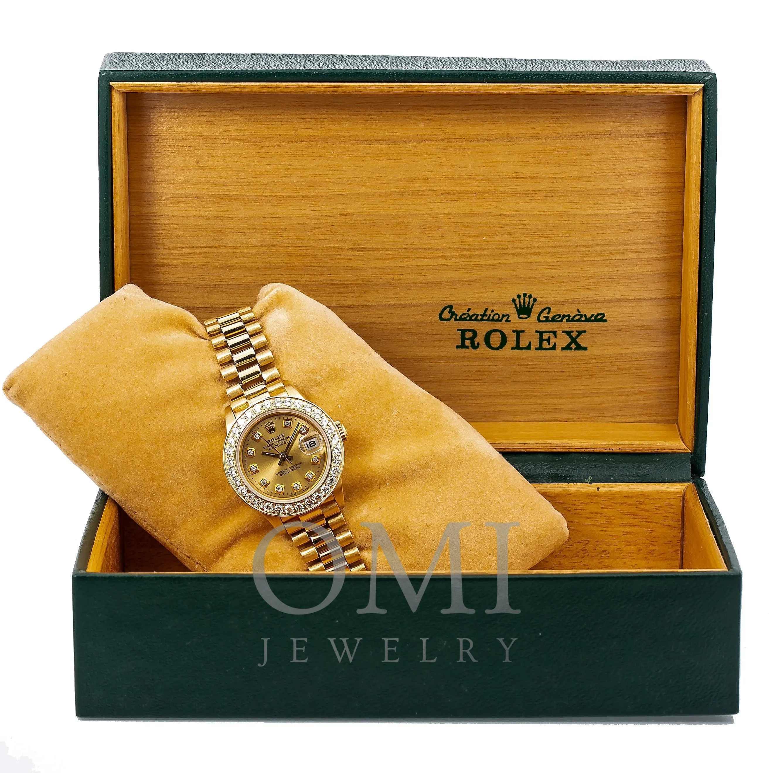 Rolex Lady-Datejust 6917 26MM Champagne Diamond Dial With Yellow Gold Presidential Bracelet