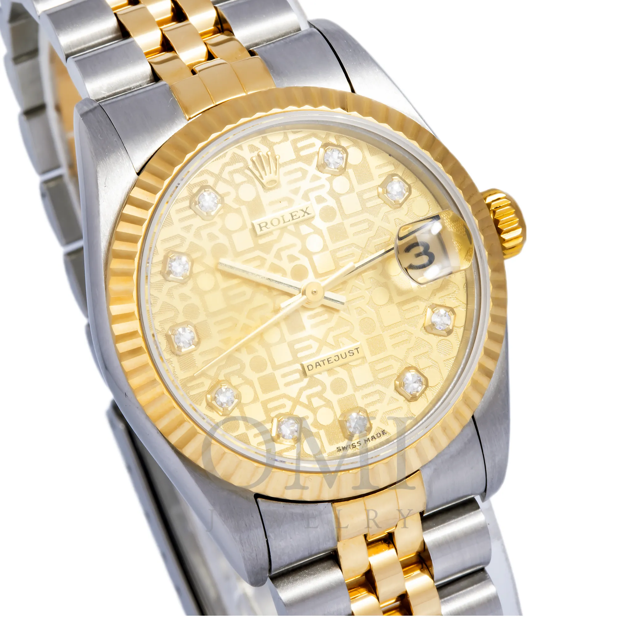 ROLEX LADY-DATEJUST 78273 31MM WHITE DIAMOND DIAL WITH TWO TONE JUBILEE BRACELET.