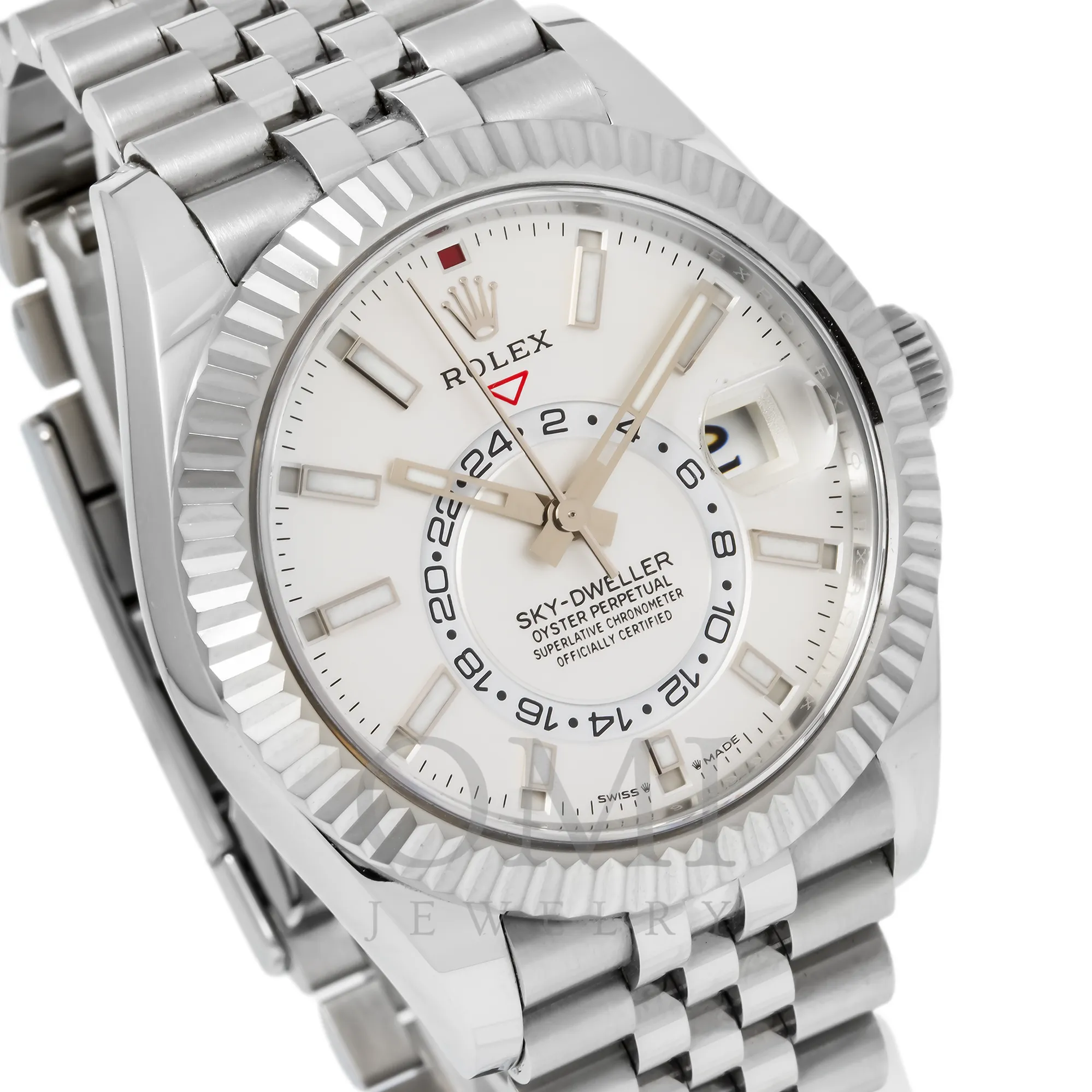 Rolex Oyster Perpetual Sky-Dweller  Automatic Chronometer 336934 42MM White Dial With Stainless Steel Jubilee Bracelet