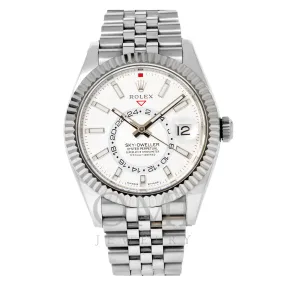 Rolex Oyster Perpetual Sky-Dweller  Automatic Chronometer 336934 42MM White Dial With Stainless Steel Jubilee Bracelet