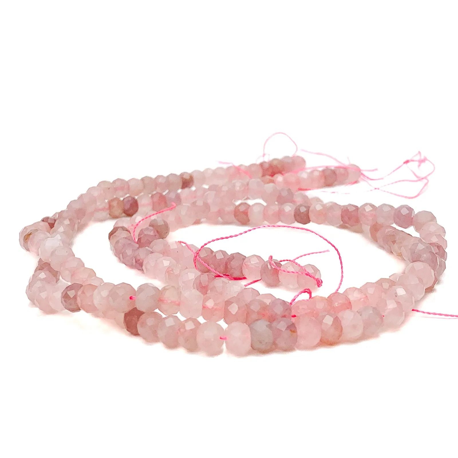 Rose/Violet Madagascar Rose Quartz 6mm Faceted Rondelles Bead Strand