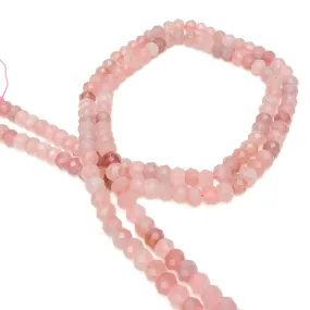 Rose/Violet Madagascar Rose Quartz 6mm Faceted Rondelles Bead Strand