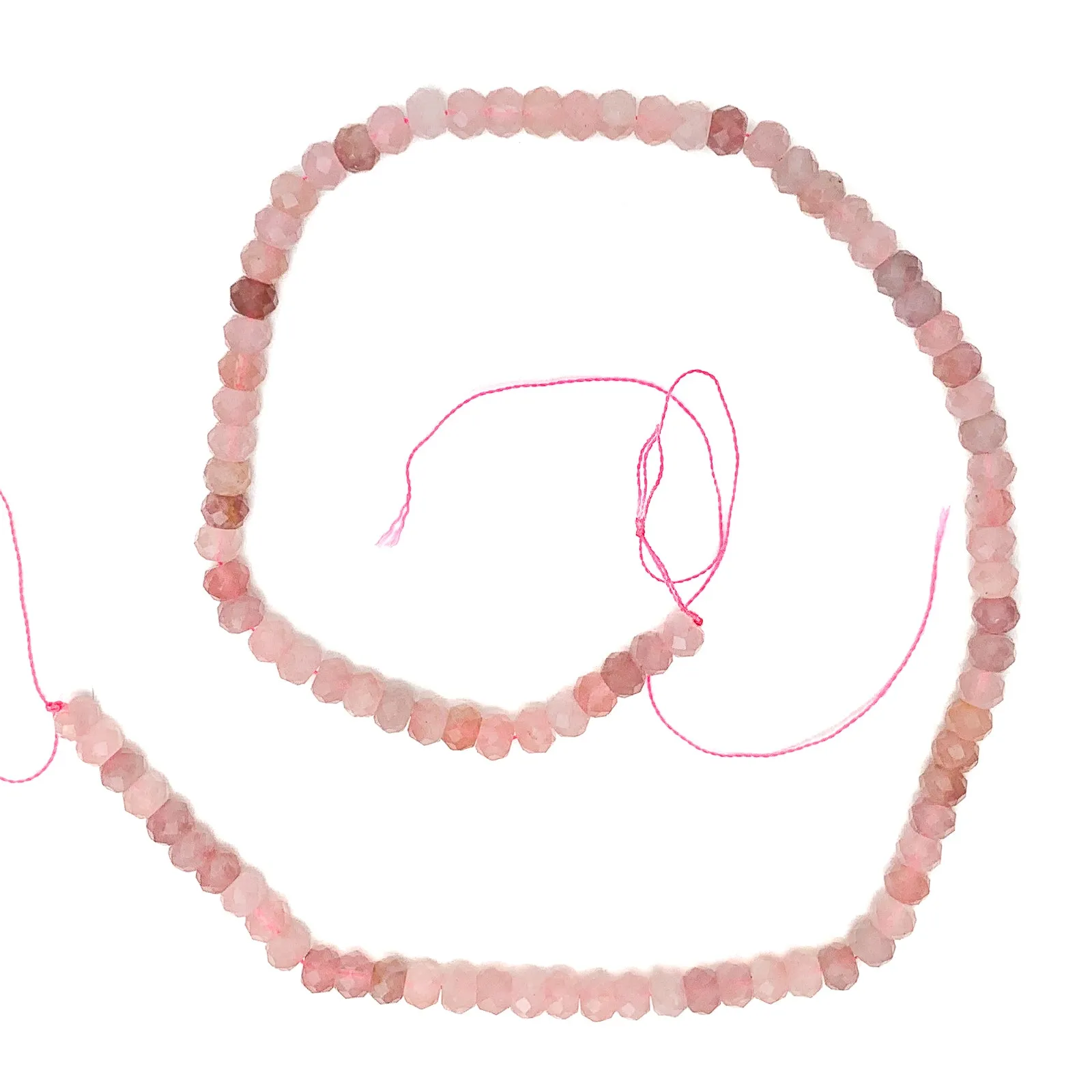 Rose/Violet Madagascar Rose Quartz 6mm Faceted Rondelles Bead Strand