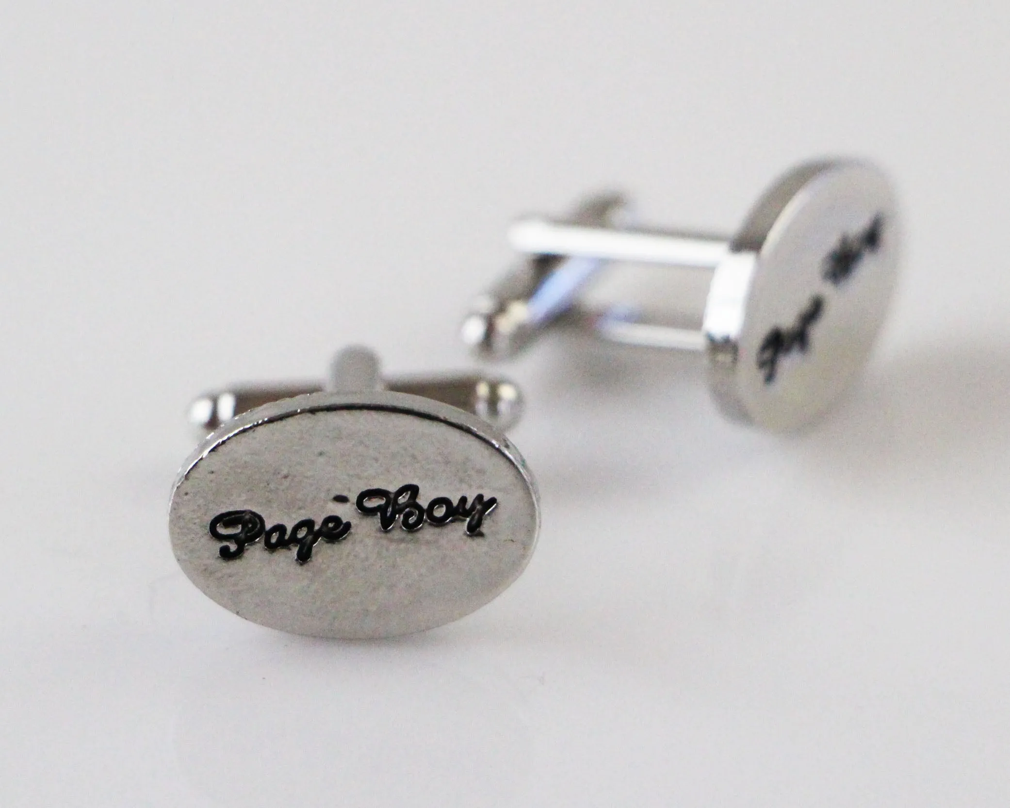 Silver Page Boy Oval Cufflinks