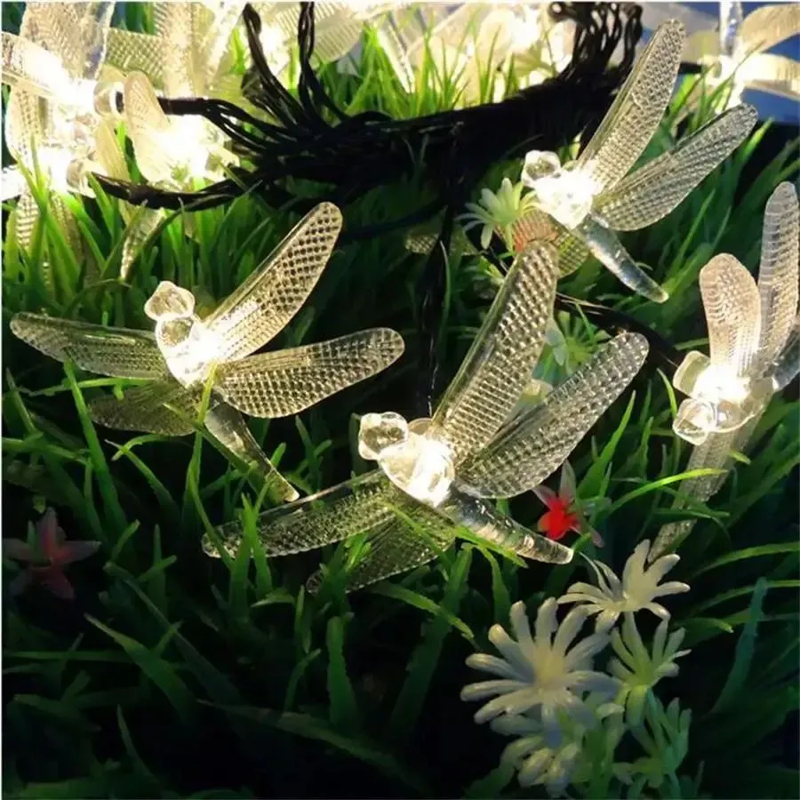 Solar Dragonfly Lights String Waterproof Solar Fairy Lamps