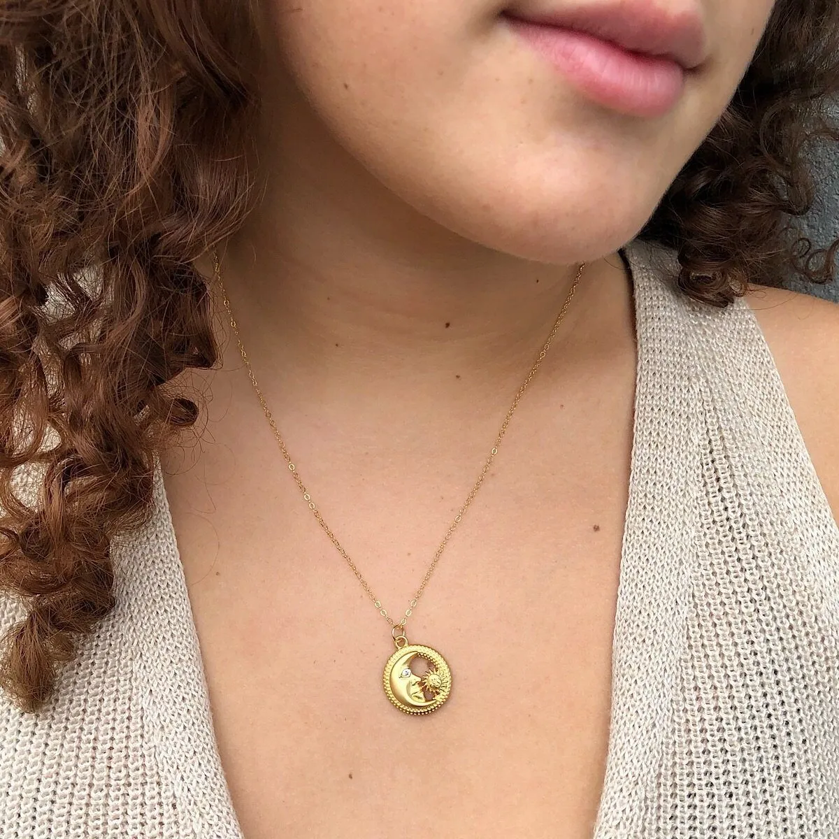 Sun and Moon Pendant Necklace