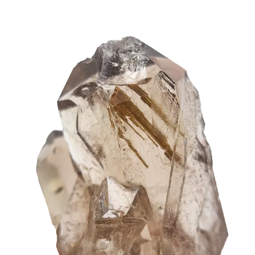 Super Clear Smoky Golden Rutilated Quartz Cluster #02