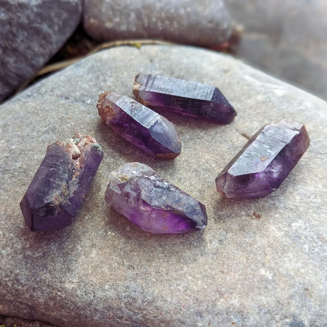 Tucson Exclusive! Rare Find, Natural  Brandberg Amethyst Crystal Points ~ Cosmic Energy that Awakens, Clear Quartz, Amethyst and Smokey Quartz in ONE, Ancient Amethyst