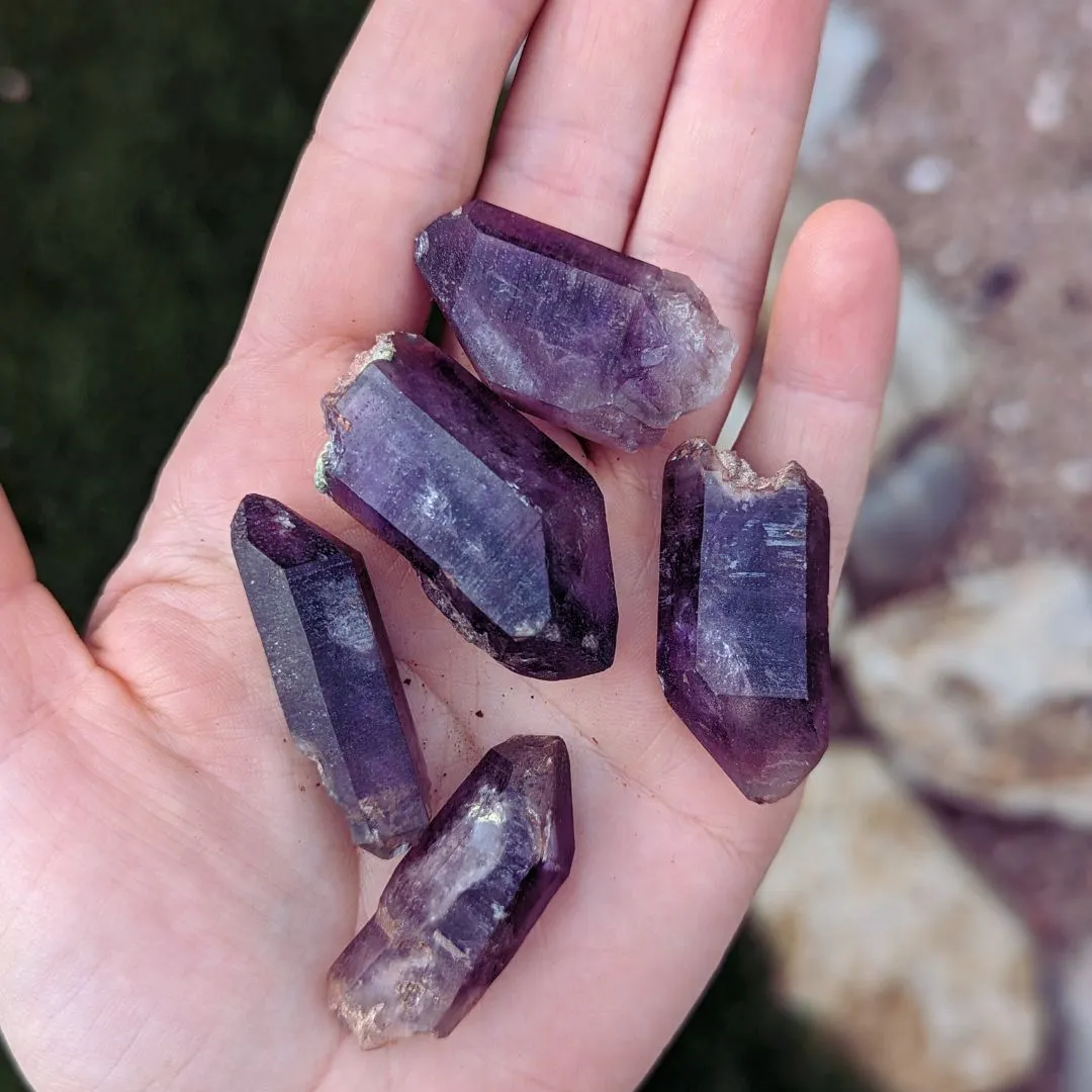 Tucson Exclusive! Rare Find, Natural  Brandberg Amethyst Crystal Points ~ Cosmic Energy that Awakens, Clear Quartz, Amethyst and Smokey Quartz in ONE, Ancient Amethyst