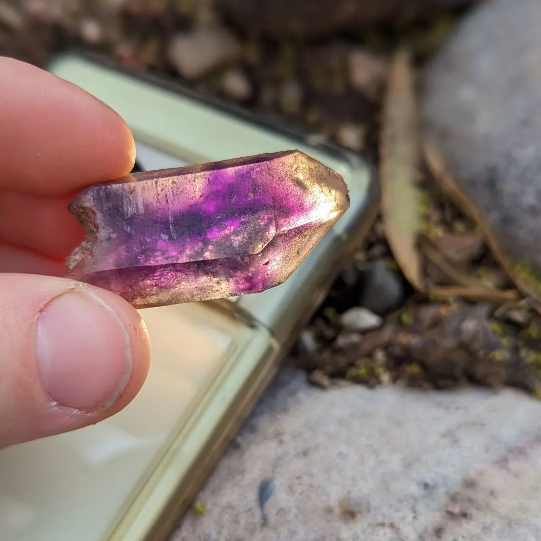 Tucson Exclusive! Rare Find, Natural  Brandberg Amethyst Crystal Points ~ Cosmic Energy that Awakens, Clear Quartz, Amethyst and Smokey Quartz in ONE, Ancient Amethyst