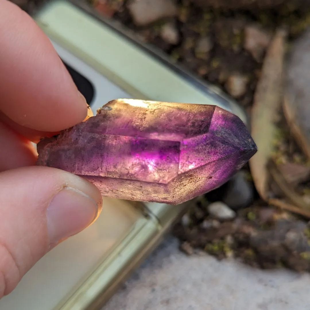 Tucson Exclusive! Rare Find, Natural  Brandberg Amethyst Crystal Points ~ Cosmic Energy that Awakens, Clear Quartz, Amethyst and Smokey Quartz in ONE, Ancient Amethyst