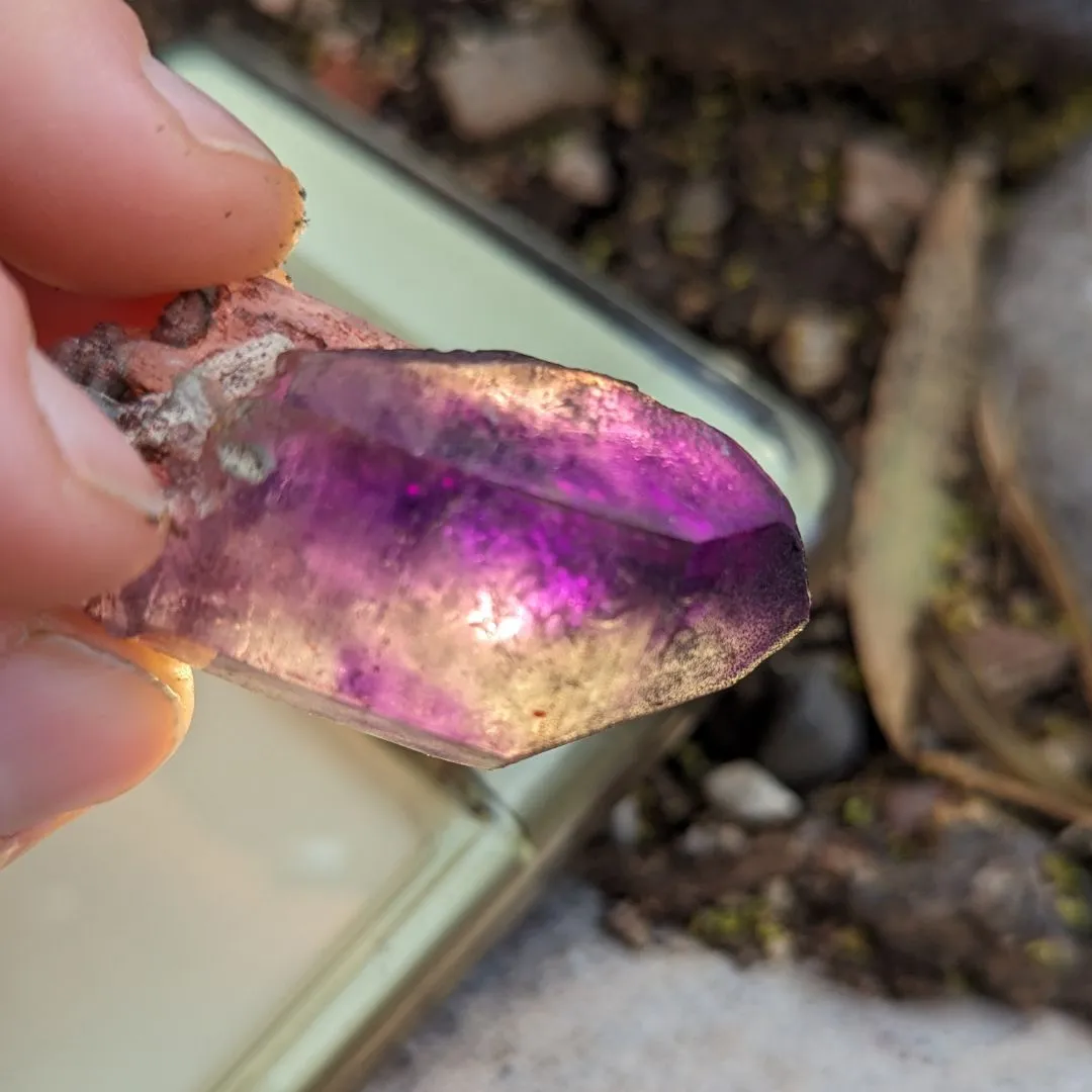 Tucson Exclusive! Rare Find, Natural  Brandberg Amethyst Crystal Points ~ Cosmic Energy that Awakens, Clear Quartz, Amethyst and Smokey Quartz in ONE, Ancient Amethyst