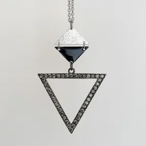 VANCE black and silver triangle necklace