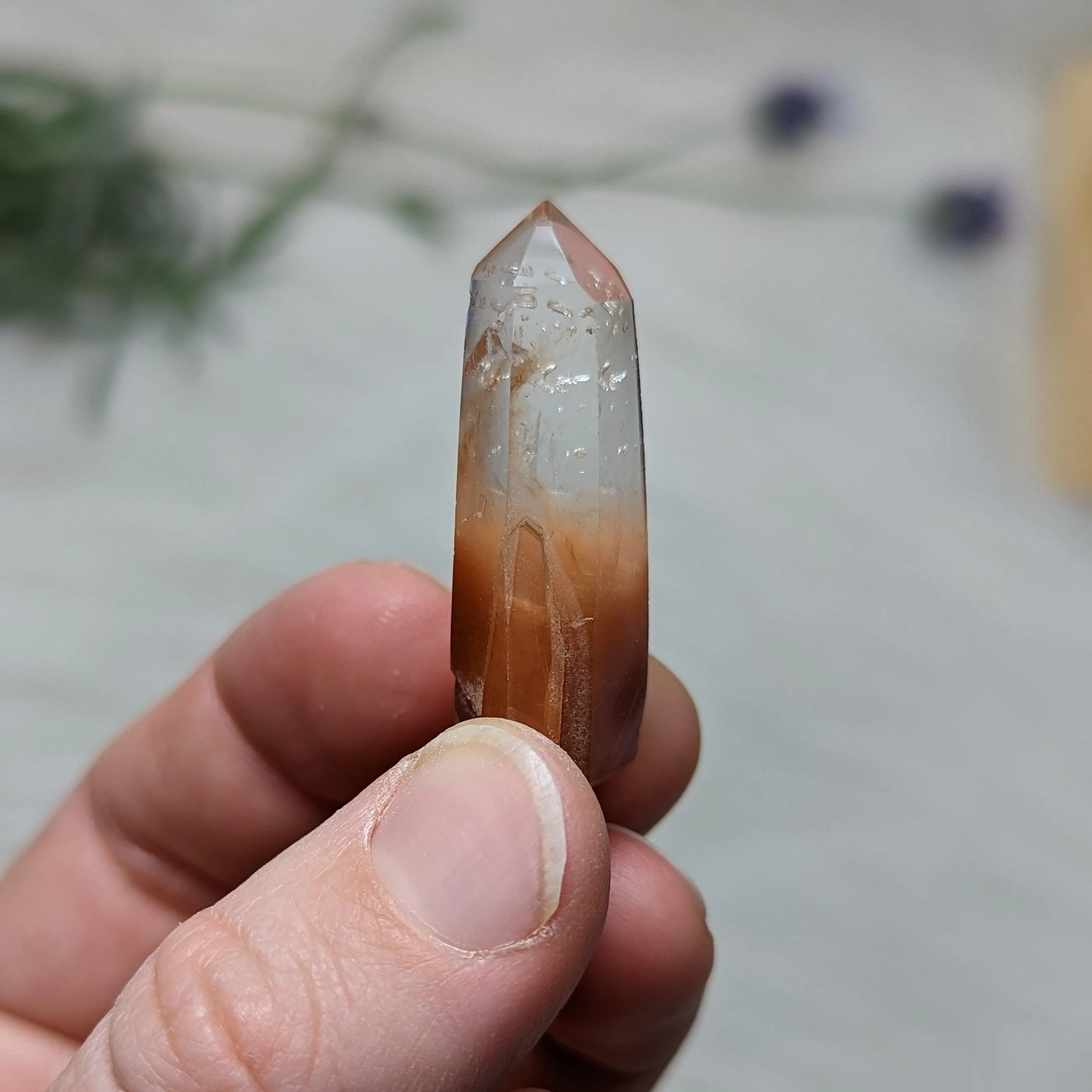 Very Clear, Red and Orange Hematoid Quartz Specimen from Madagascar