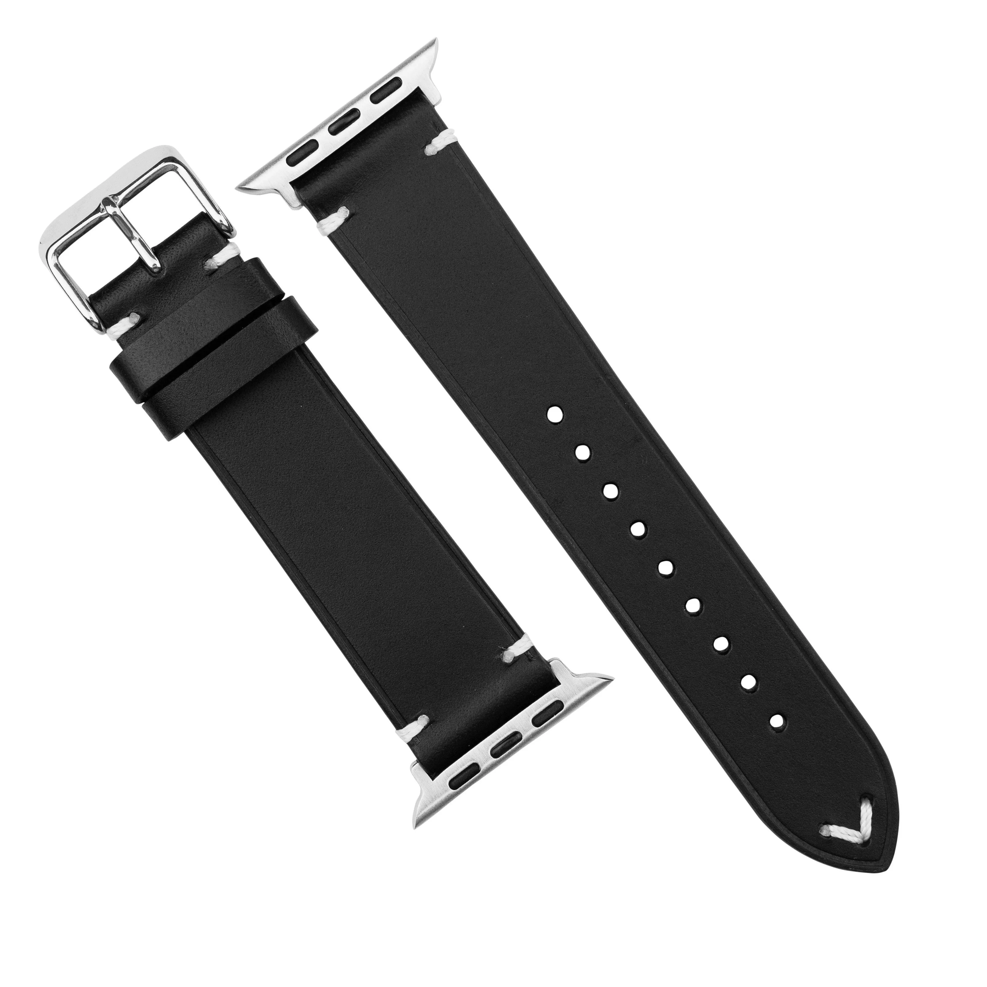 Vintage Buttero Leather Strap in Black (Apple Watch)