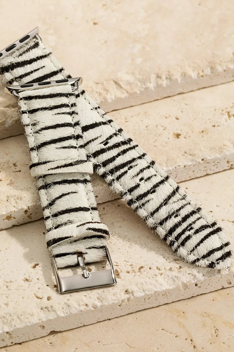 Zebra Leather Apple Watchband